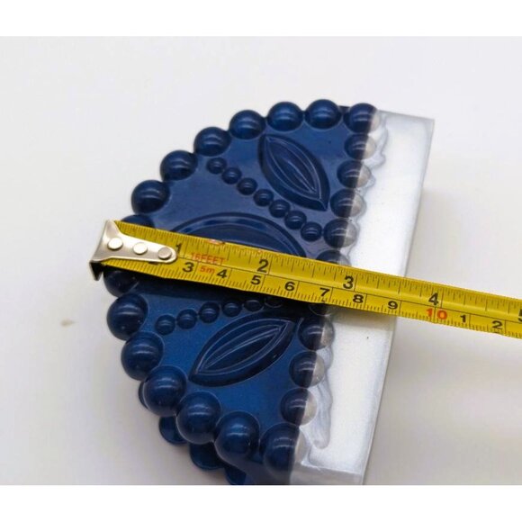 Napkin or Note Holder Epoxy Resin Navy Blue and White Detailed Hand Crafted NEW - Picture 5 of 6